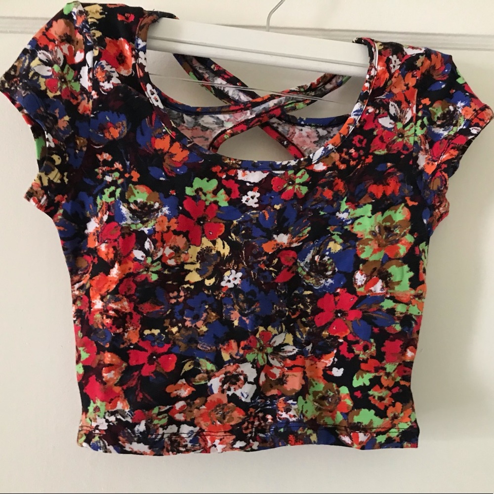 Cute floral watercolor crop top